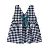 Girl Princess Dress With Bow And Plaid Suspender Dress