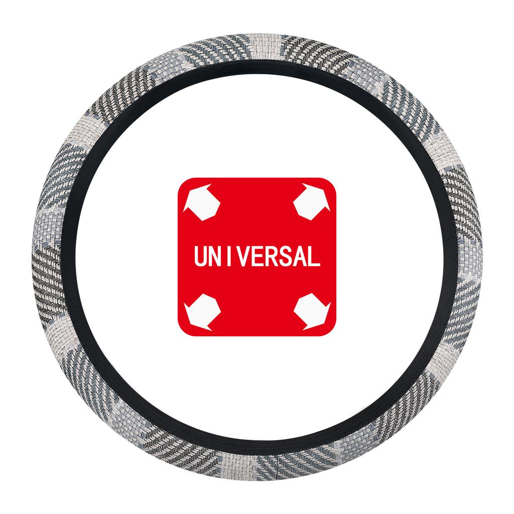 Ultra-Thin Summer Non-Slip Breathable Car Steering Wheel Cover Leather Print Design - No Inner Ring Handlebar Accessory Included