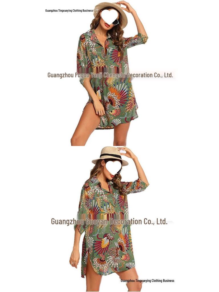 European & American Women's Swimwear Beach Cover-up Shirt and Bikini Beach Skirt