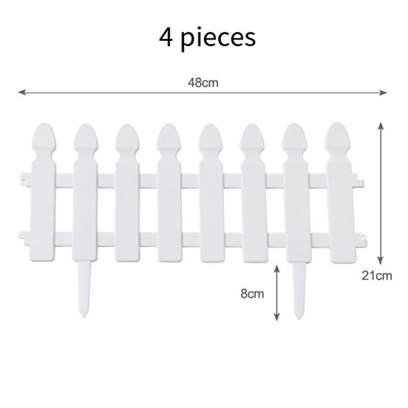 ABIY Plastic Picket Garden Fence Path Border, Set Of 4