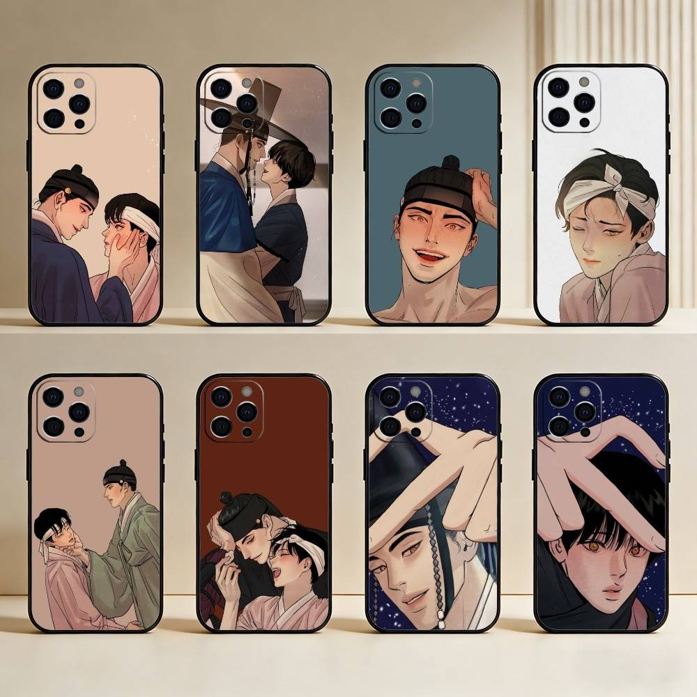 Painter The-w-Nights-Anime Phone Case For iPhone17,16,15,14,13,12 Plus,Max Soft Silicone Black Cover