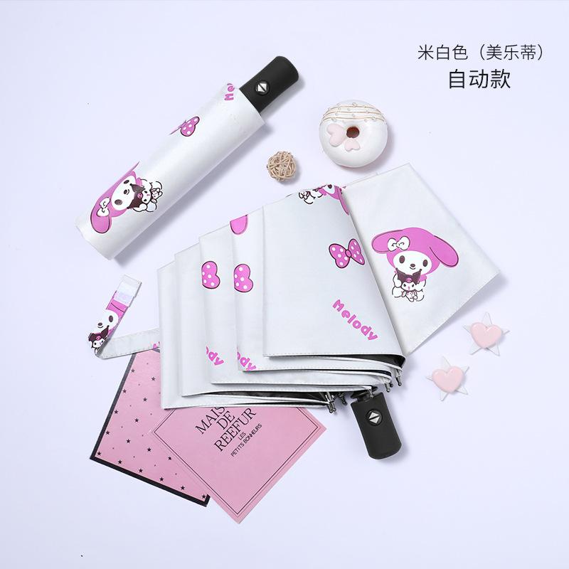 Umbrella Cartoon Sunshine and Sunshade Dual-purpose Vinyl Sunscreen and UV Protection Second Batch Automatic Tri-fold Umbrella Manufacturer