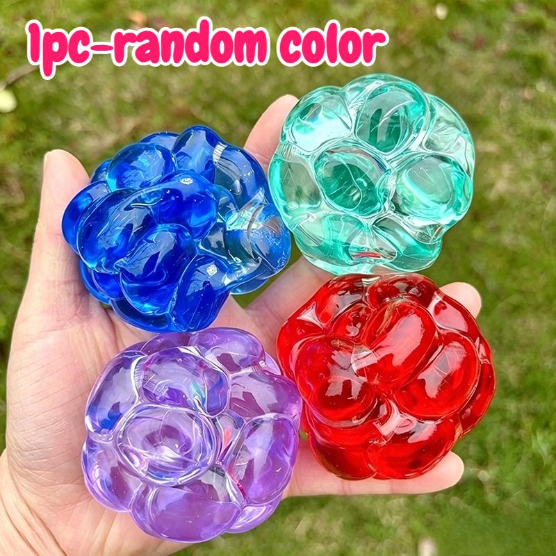 Transparent Gem Crunchy Stress Ball Asmr Squeeze Toy Colorful Crinkle Sound Fidget Toy Stress Relief Bubble Grape Ball For Adult