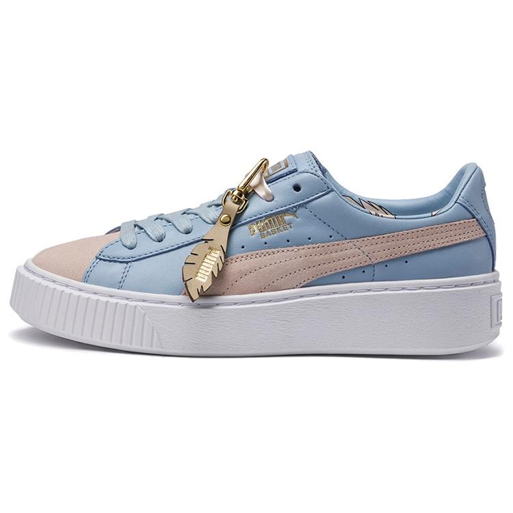 (WMNS) PUMA Basket Platform Coach  White Blue Brown  Women s 366364-01 EU 41
