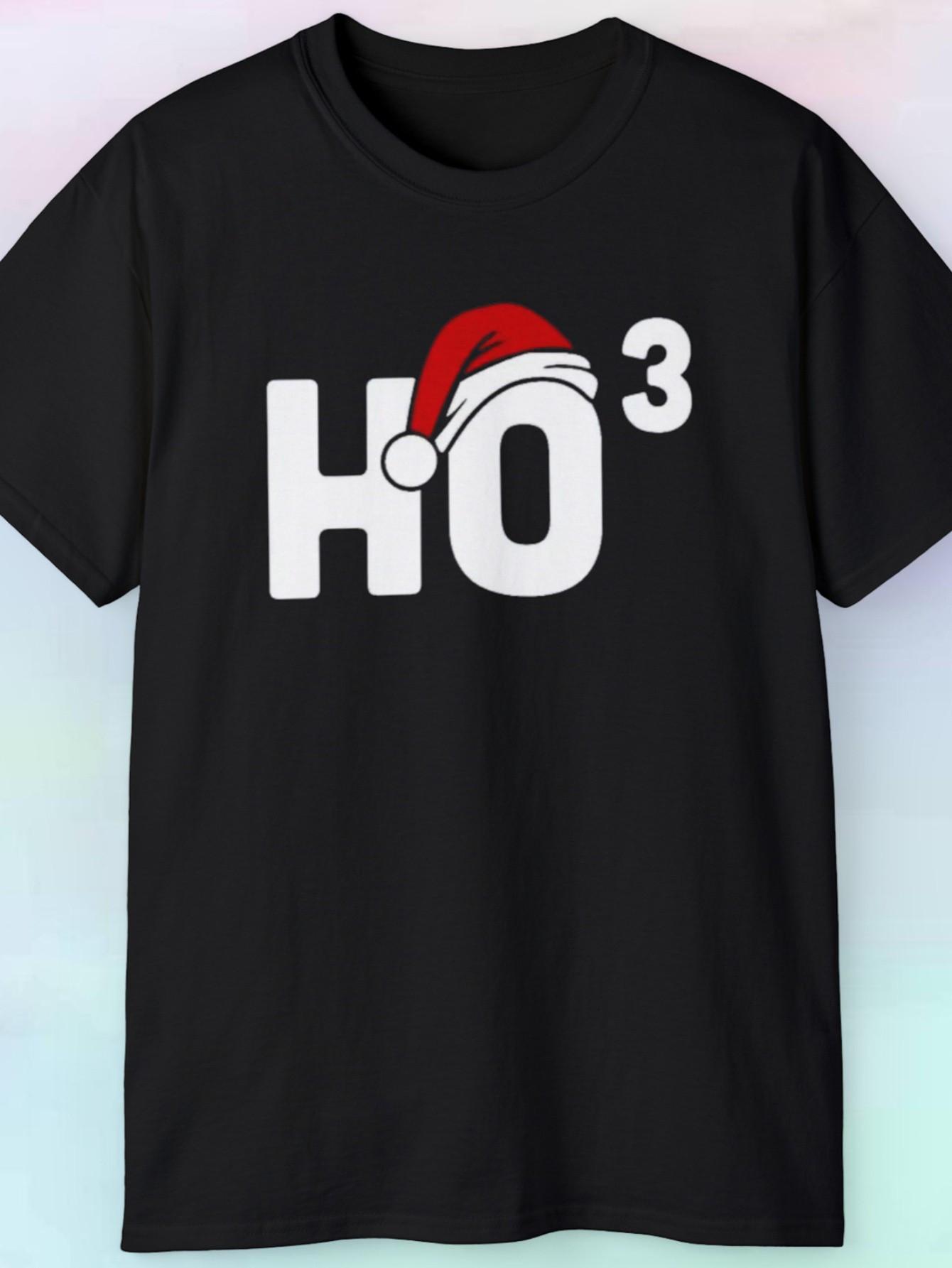O Ho Ho Funny Santa Graphic Tee  Cotton TShirt for Christmas Thanksgiving  Halloween  Oversized T Shirt S