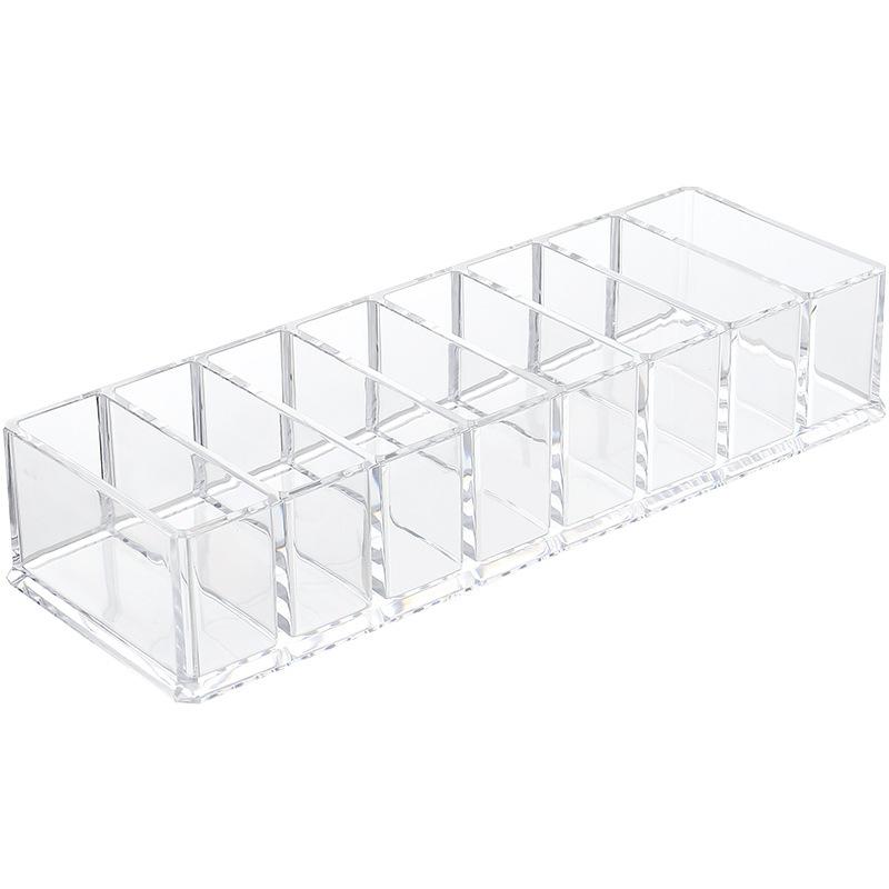 Desktop Cosmetics Storage Box, Transparent and Detachable, Household Compartments, Student Dormitory Skincare Product Rack, Lipstick Rack