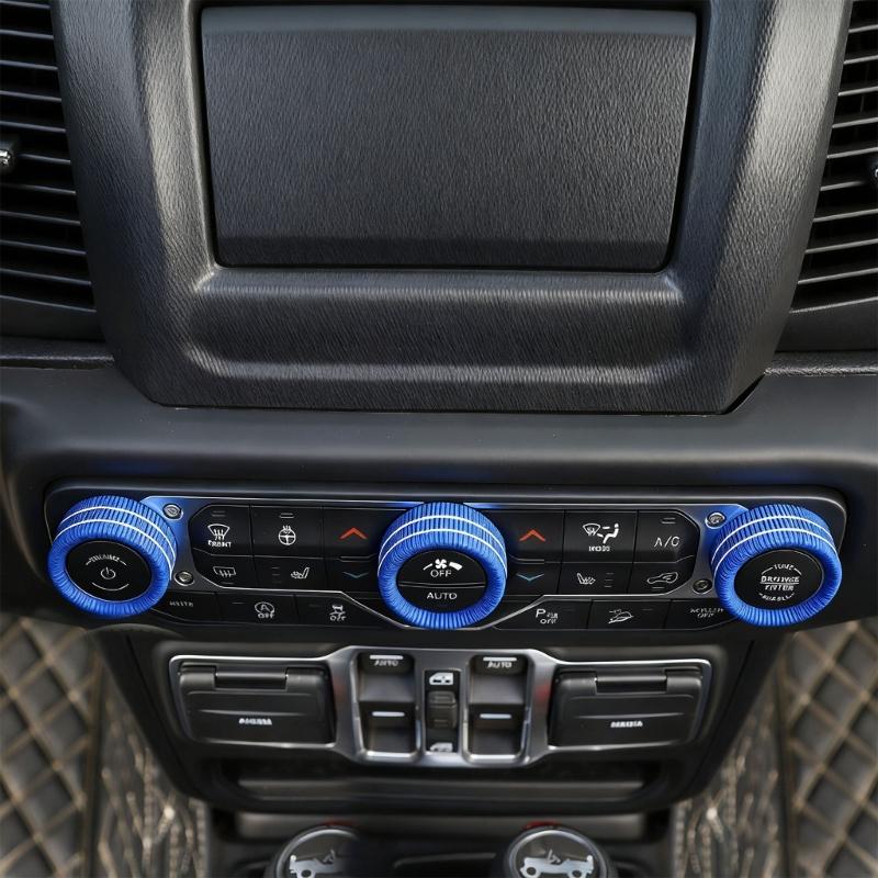 Air Conditioning Switches Knob Cover for 2018 To 2022 JLU Models Easy Snap On Installation Aluminum Upgraded Interior St
