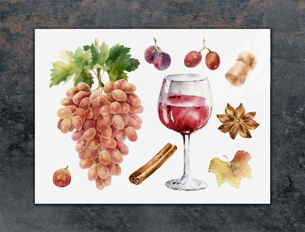 SZKLANA PŁYTA OCHRONNA NA KUCHENKĘ 70x52 WINO