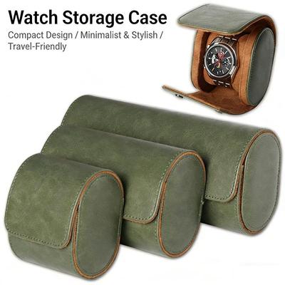 Estuche enrollable de cuero para relojes 1 2 3 ranuras Caja de almacenamiento de lujo genuino Bolsa de viaje Estuche para reloj Caja de regalo Estuche para reloj Para hombres Mujeres