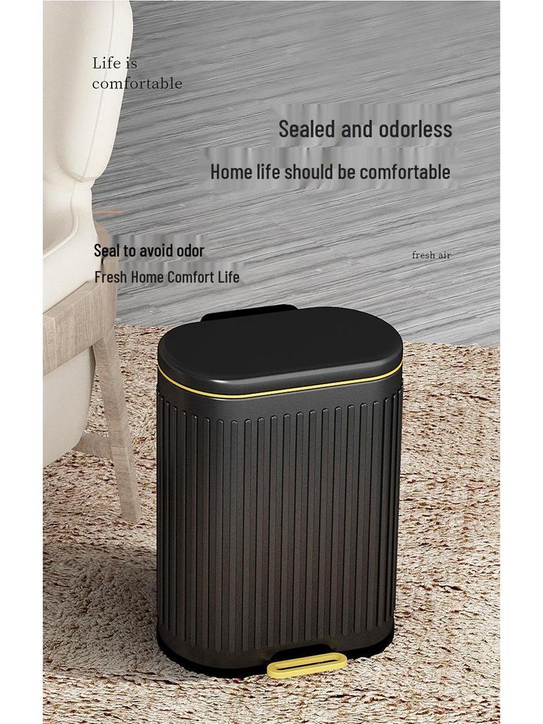 Stainless Steel Soft-Close Foot-Operated Trash Can for Kitchen, Living Room, and Bathroom
