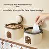 Antique style suction cup washbasin storage box wall-mounted trash can face towel storage Bathroom and kitchen Accessories