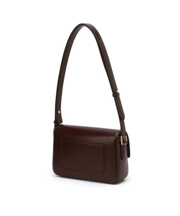 Athe Vanessabruno [Meringue] Burgundy Botalato Leather Plain Shoulder Bag S Aaba6E377D3