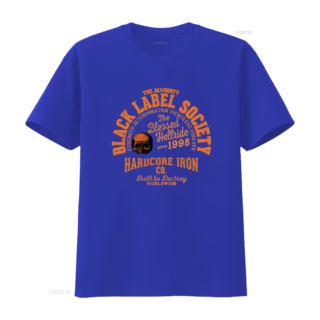 T-shirt Black Label Society Hardcore Hellride stampa posteriore vintage Lavata Traspirante Comoda Leggermente Unisex streetwear