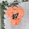 Summer New Short-sleeved Fashion T-shirts Featuring Sunflowers and Butterflies
