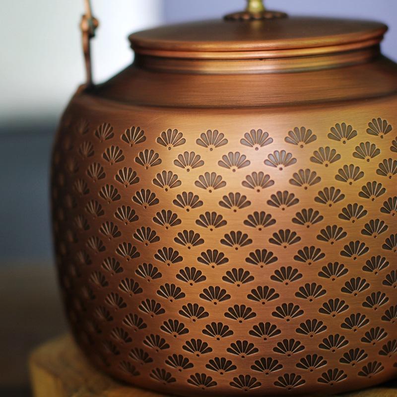 New Large-capacity Copper Teapot 1.5L Vintage Pure Copper Kettle Kung Fu Tea Sets Gas Stove Charcoal Universal Boiler Teapot