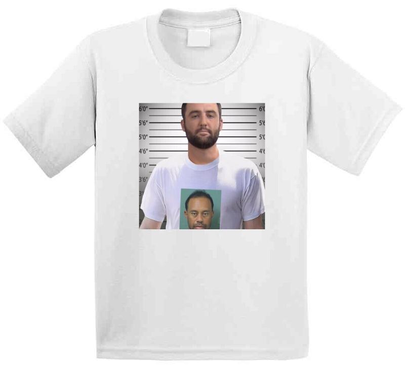 Scottie Scheffler Wearing Tiger Woods Mugshot Unisex T-Shirt S