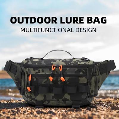 Multifunctional Lure Bag Chest Bag Waist Bag Waterproof Oxford Outdoor Large-capacity Shoulder Bag Fishing Gear Bag