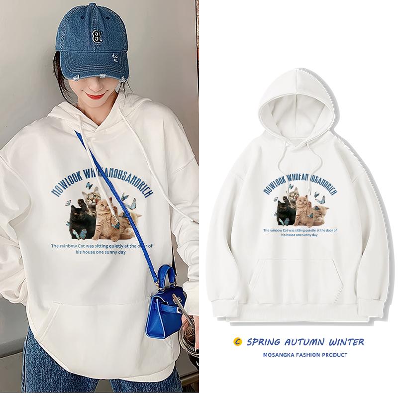 

Женский свободный топ-свитер с капюшоном больших размеров