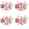Elegant Butterfly Flower Aluminum Film Balloon Set Girl First Birthday Party Scene Decoration Supplies