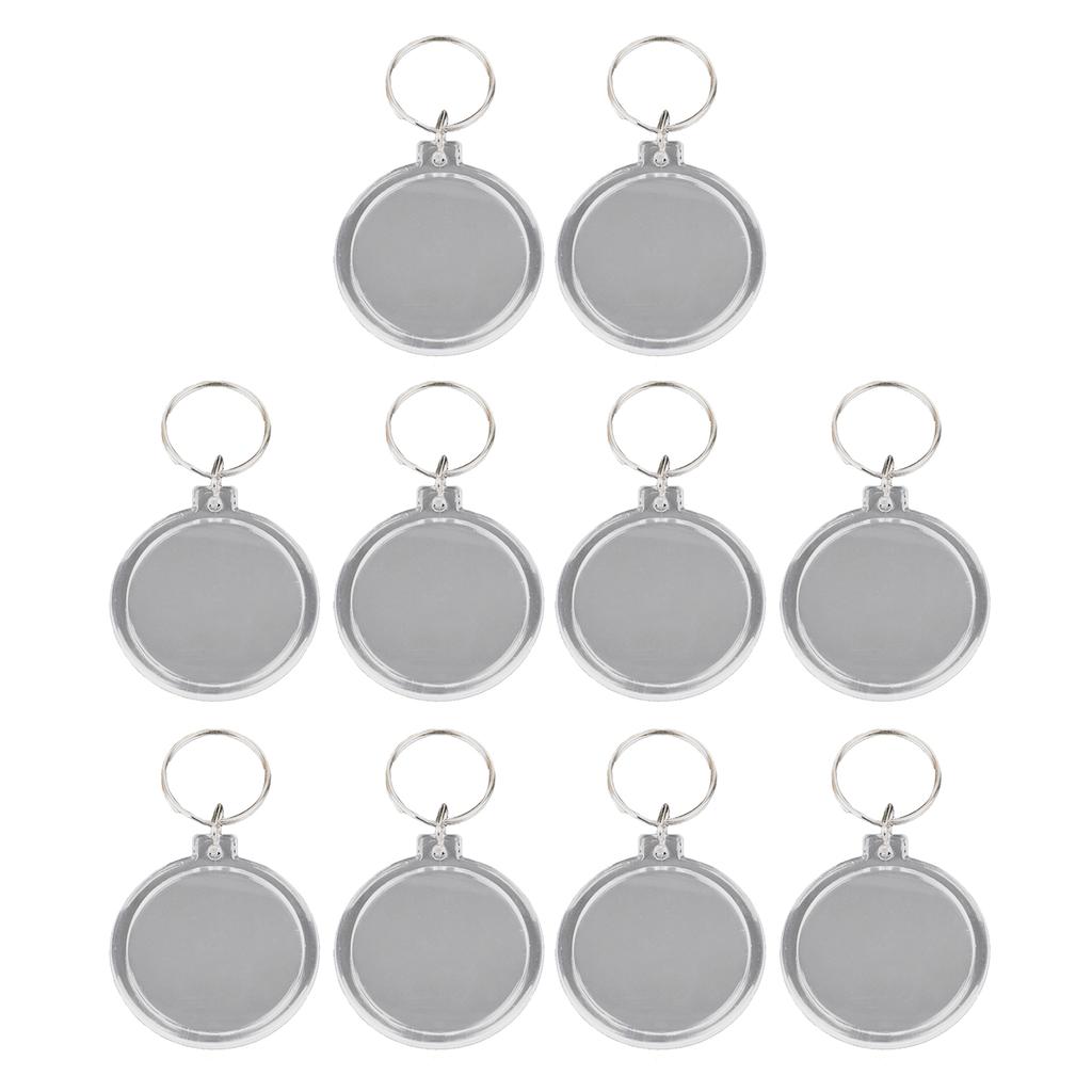 10Pcs Clear Acrylic Photo Frame Keychain Photo Insert Keyrings Blank Various Shapes DIY Keychain Picture Frame Keyring