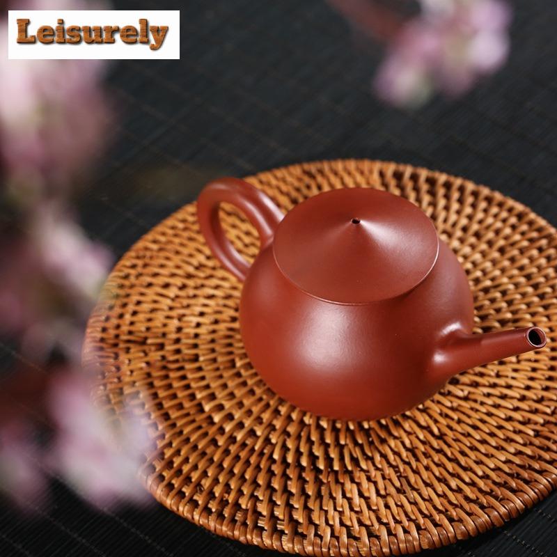 Ceainice Yixing din Argilă Purpurie 160ml Master Handmade Schi Oală Bătrân Pescuior Argilă Minereu Brut Dahongpao Ceainic pentru Prepararea Ceaiului Set de Ceai Zisha