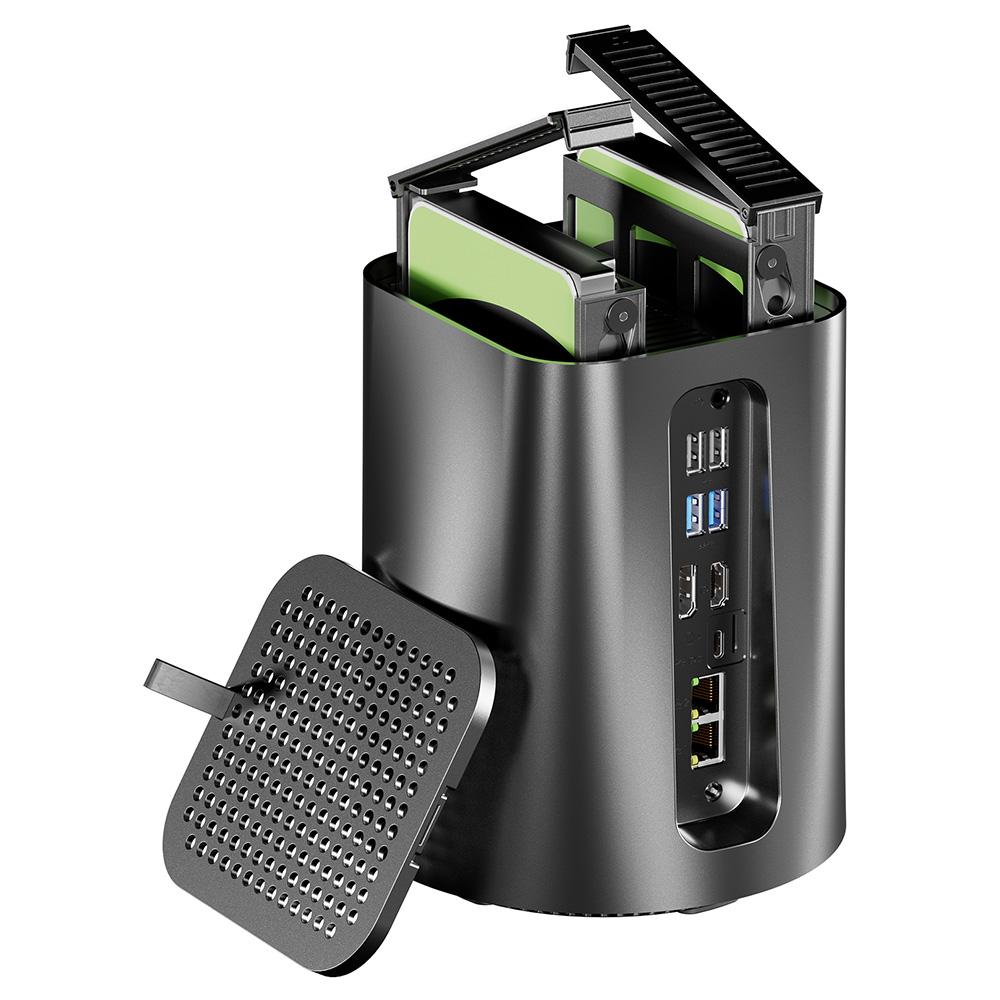 AOOSTAR R7 NAS Mini PC, AMD Ryzen 7 5825U 8 Cores Max 4.5GHz, 32GB DDR4 RAM 1TB SSD, HDMI+DP+Type-C Triple 4K Display,
