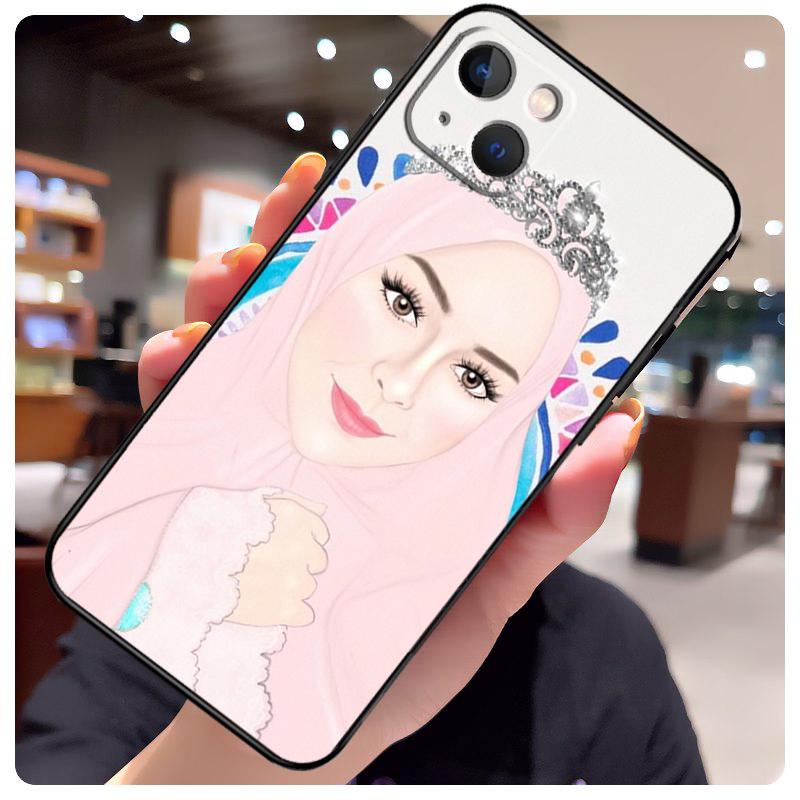 Muslim Islamic Arabic Hijab Girl Case For iPhone 17 Pro Max 15 14 13 11 12 16 Pro Max mini 15 16 Plus 16e 17 Air Phone Cover