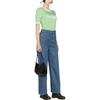 Ganni Ss23 Letter Print Round Neck Short Sleeve T-Shirt Women tops Green T3352-484