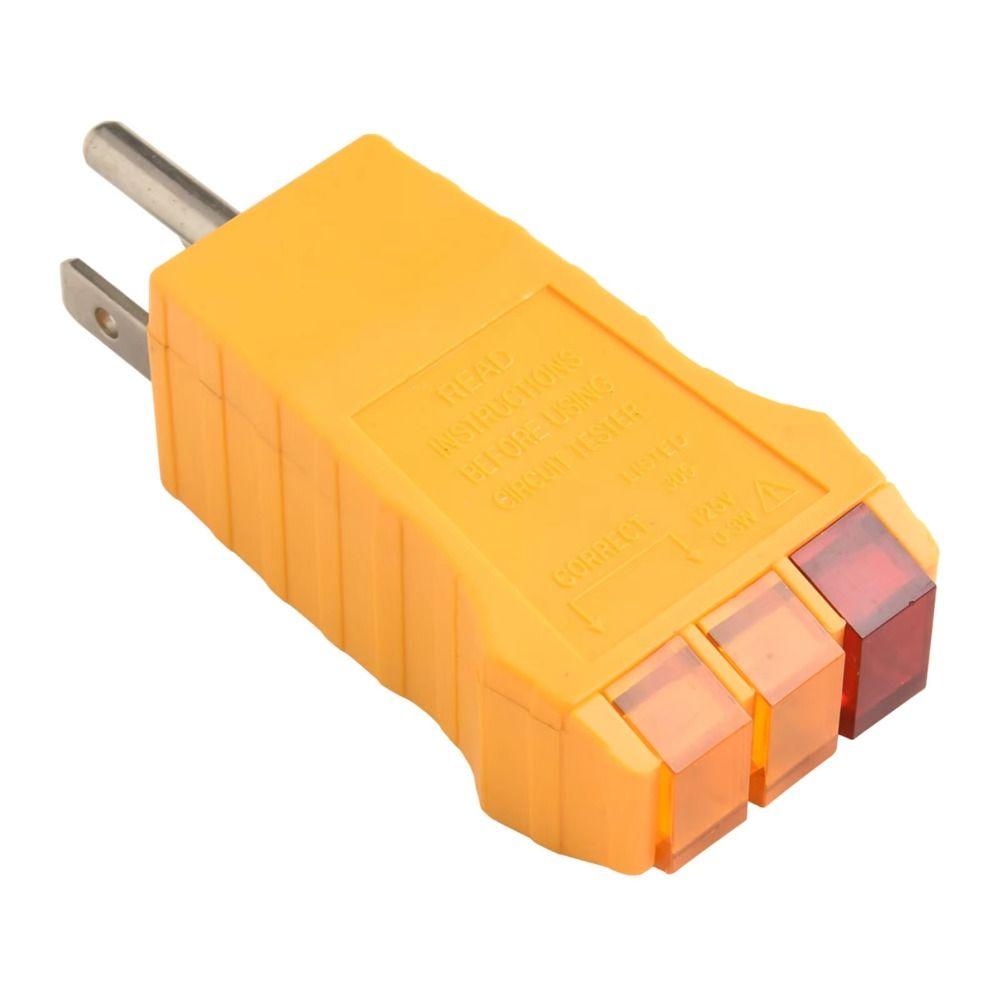 Yellow Outlet Tester Plastic Receptacle Tester Durable Plug Security Test