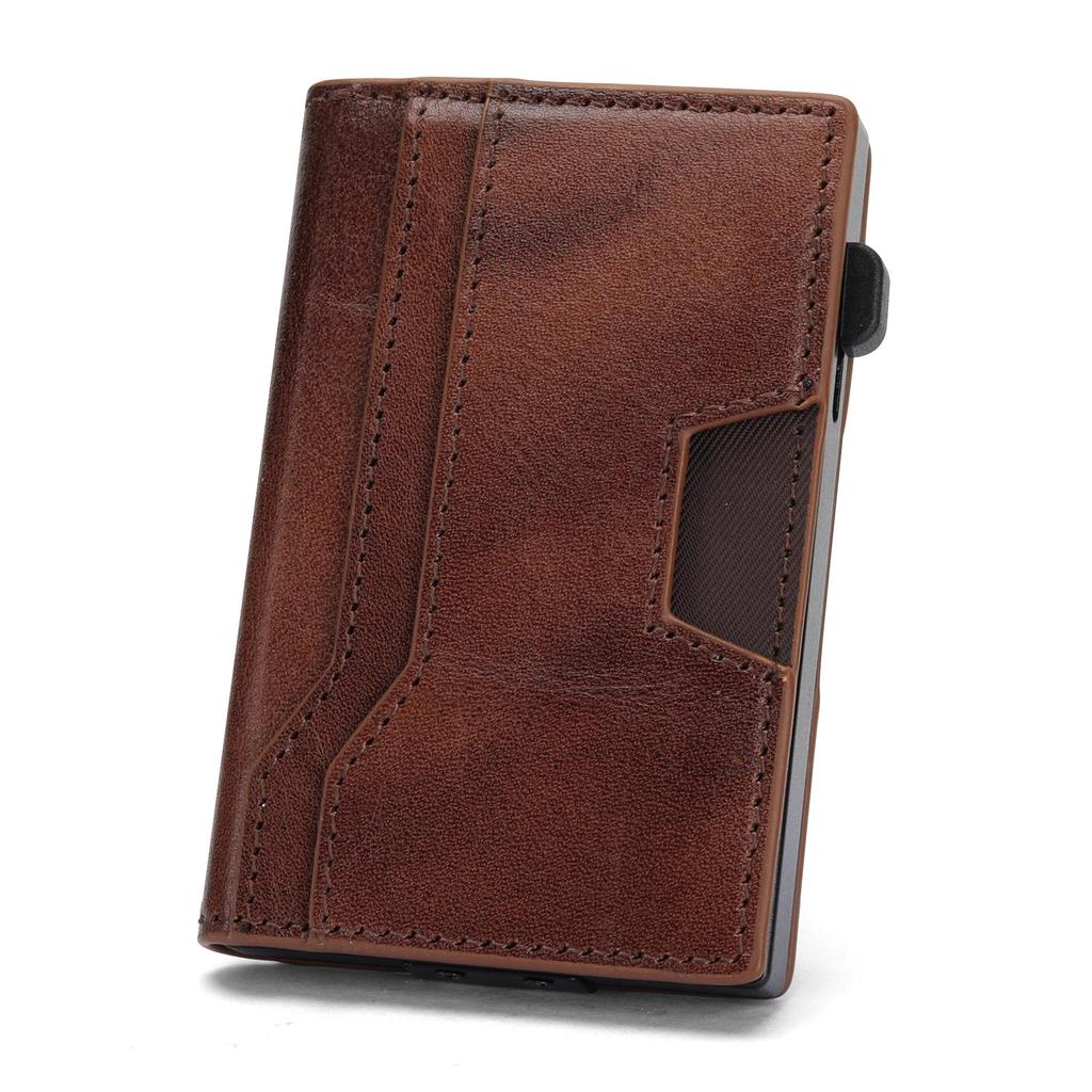 Men's Anti-Theft Genuine Leather Wallet with 20% Fold & Card Storage