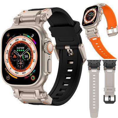 Silikon + Titanarmband für APPLE Watch Ultra 2 49MM 41MM 45MM 40MM 41MM Sportgummiband für iWatch 9 8 7 6