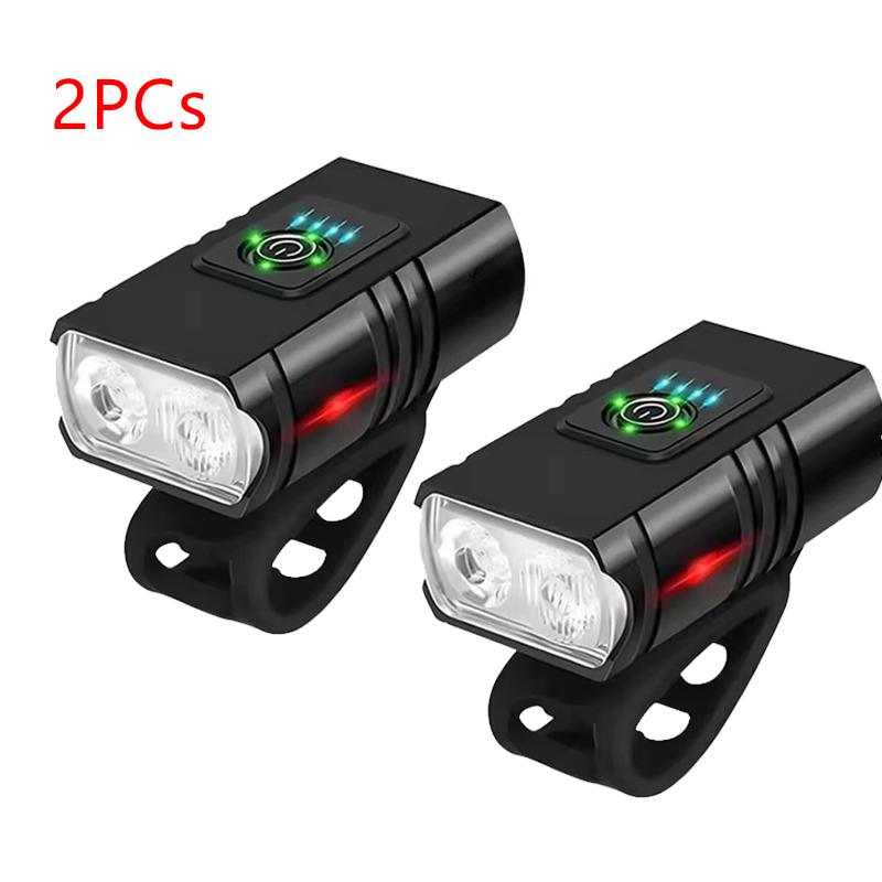 1000LM Bike Light 2 LED USB Rechargeable Bicycle Lights 6 Modes MTB Flashlight Bicycle Headlight for Cycling Bicycle Front Lamp