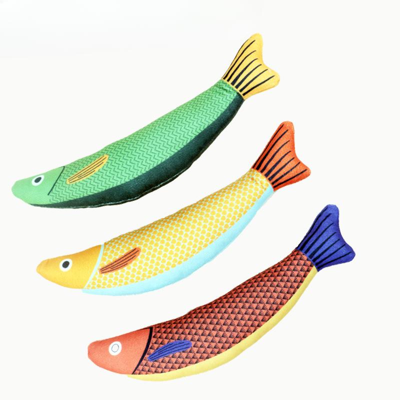 Cat ToysSimulated CatfishMenthol Fish Cat-teasing Mackerel FishTeething Durable Cat Toys Self-entertaining and Boring Pets