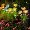 Outdoor Solar Garden Light Shore Flowers Lights with Glowing Flowers Stems Waterproof Solar Panel Outdoor Lights for Yard Decor
