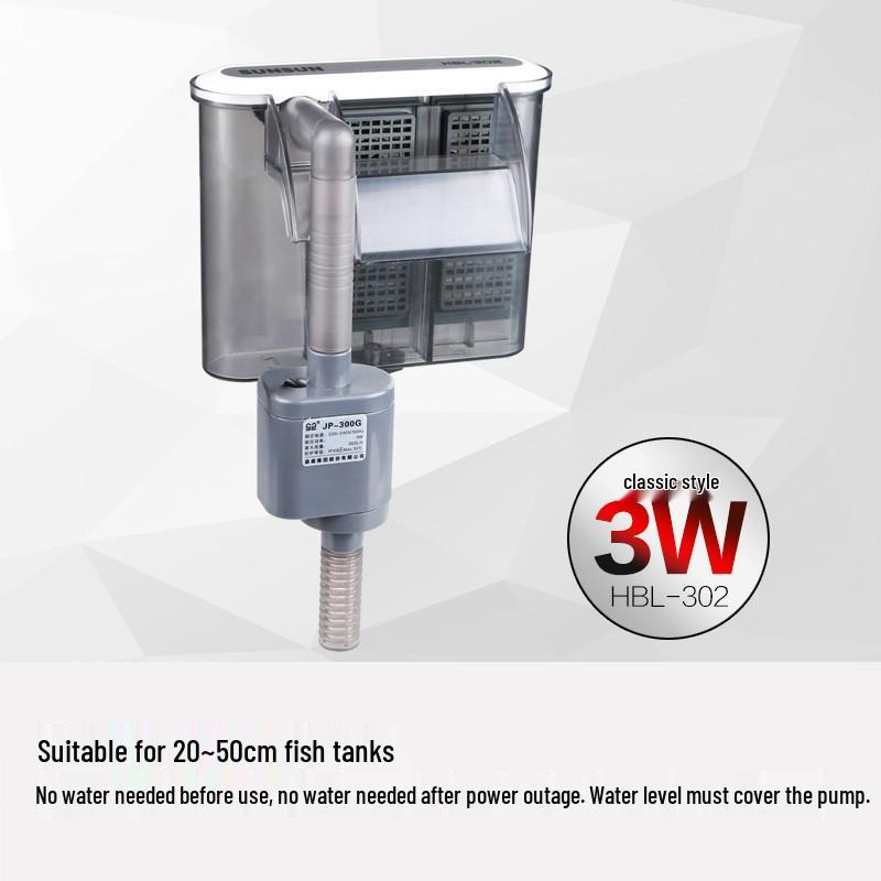Sen Sen HBL Wall-Mounted Waterfall Filter and Oxygen Pump for Aquariums and Turtle Tanks