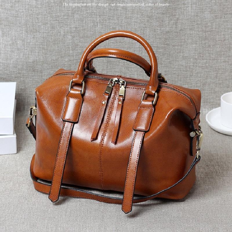 

100% Genuine Leather Women s single-shoulder bag Ladies Luxury Design Crossbody Bag Commuter Shopping Tote Bag Handbag For Women коричневий