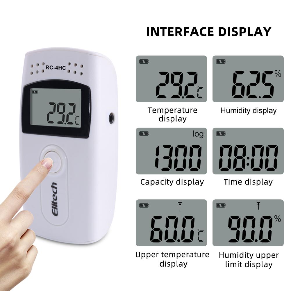 RC-4HC Temperature&Humidity Data Logger With USB Connection External Probe High Precision Sensor And Automatic Report Generation