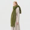 Wool Blended Macaron Color Tassel Plaid Scarf Women's Winter Extra Soft Atmosphere Shawl