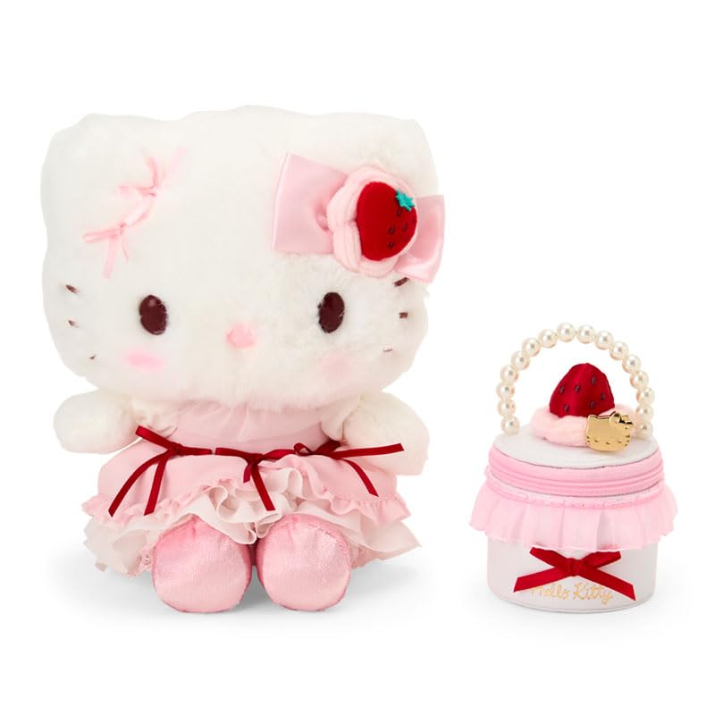 Sanrio Hello Kitty Plush Toy Accessory Case Set Whipped Ages 3 and Up 224669 (SANRIO) & (Strawberry Cake)