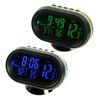 Car 12V LCD Luminous Clock Digital Thermometer Temperature Gauge Voltmeter Alarm Monitor 3 In 1 Multifunction