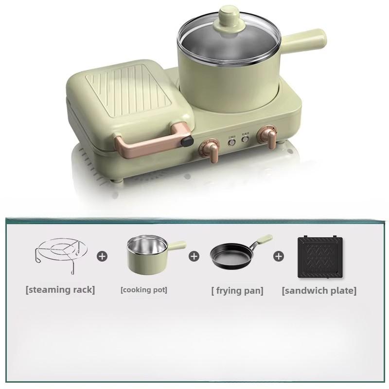 

220V Multi Electric Food Cooker Non-stick Sandwich Maker for Breakfast, Mini 2-in-1 Breakfast Sandwich & Multi Cooker 220-240V зелений