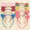 12pcs/set Girls Cat Ear Headbands Matte Plastic Headband Kitty Ears Hairbands Family Decoration Party Hair Accessories