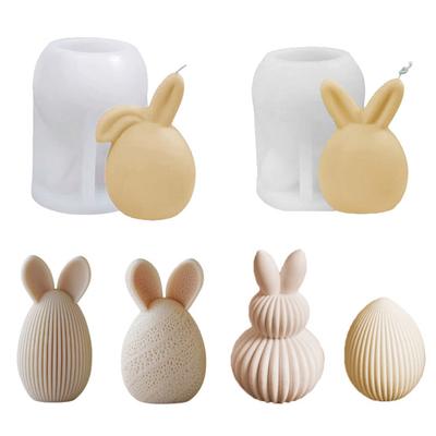 Osterei Hase Silikonform DIY Gesichtsloser Hase Harz Gips Bastelform Flexibel Wiederverwendbar Kerzenform