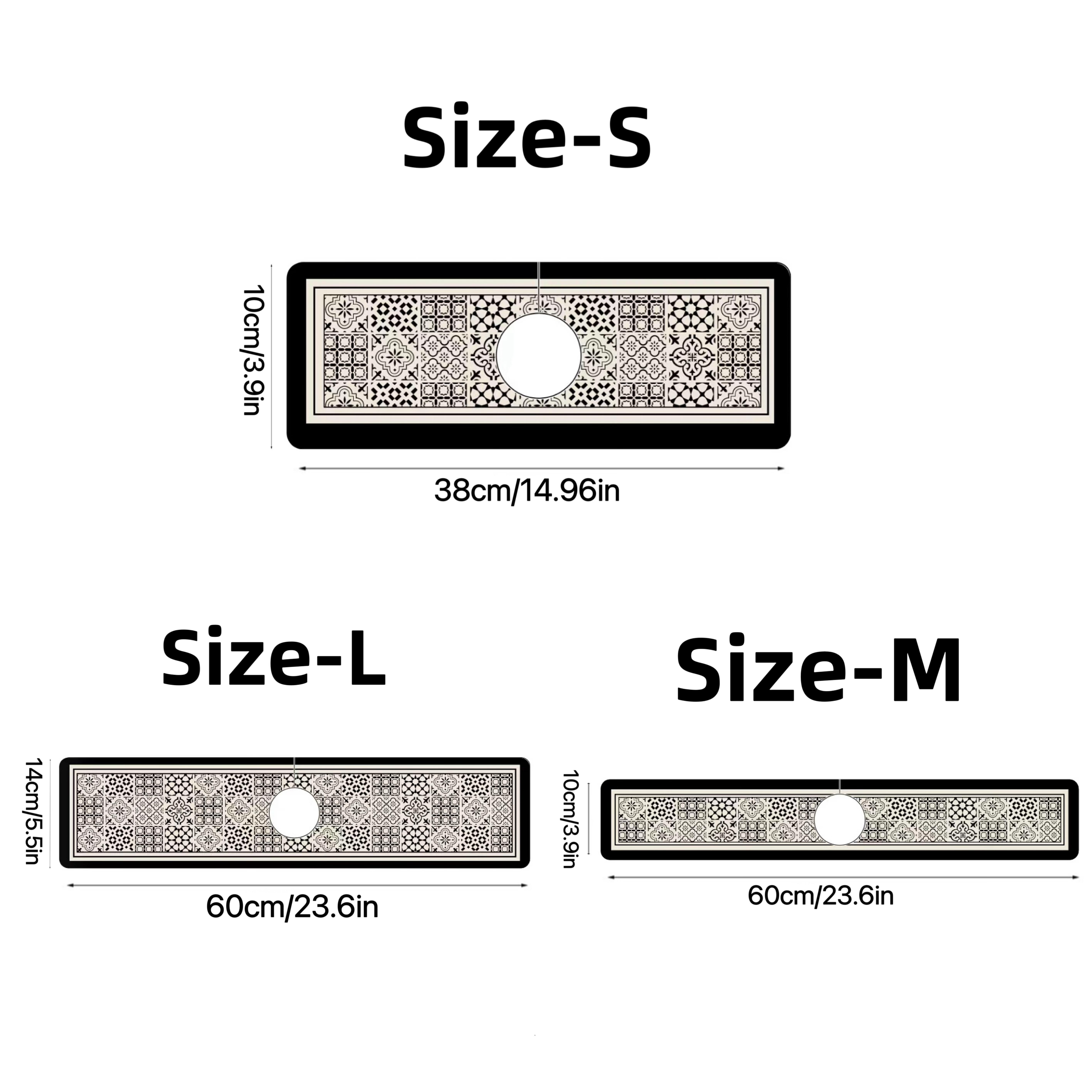 

Retro Style Sink Splash-Proof Faucet Mat Kitchen Absorbent Mat Table Mat Wash Basin Waterproof Protective Mat Bathroom Mat 10X60CM&Strip
