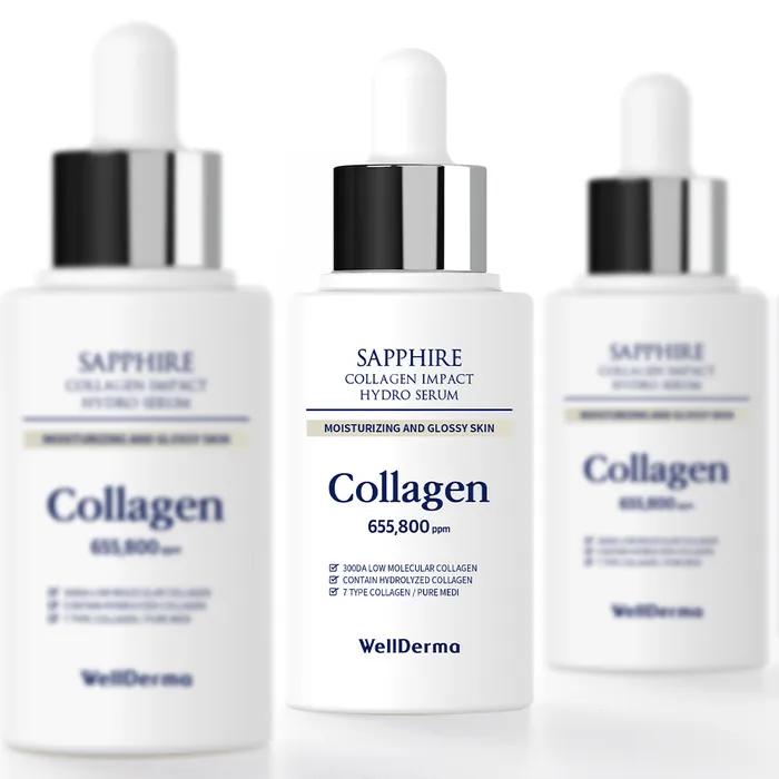 Pore/Skin Elasticity with 7 Types of Collagen _ Wellderm Sapphire Collagen Impact Hydro Serum 50ml