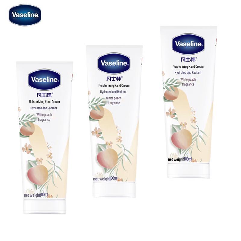 Vaseline White Peach Moisturizing Hand Cream 3 x 100ml