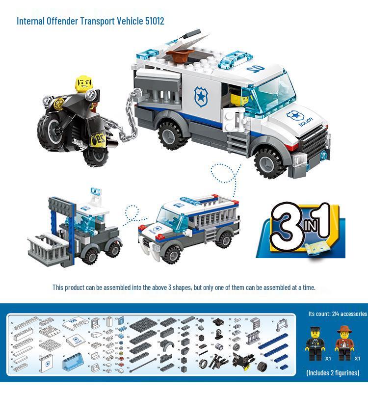 Wange City Police Airplane Building Blocks - Parent-Child Interactive Toy