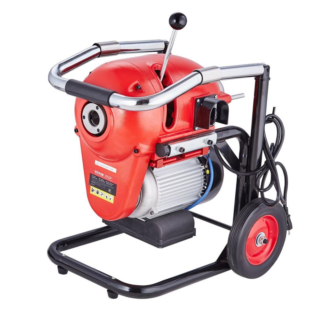 Drain Cleaner Machine 120FT x 6/5" 1100W Sectional Snake Auger Manual Feed