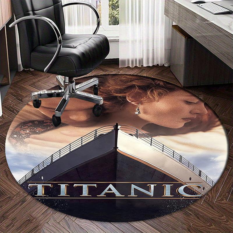 Titanic Printed Round Rug Carpet Chair Rug Area Rug Entryway Doormats,for Office Chair Living Room Bedroom Kitchen Room.