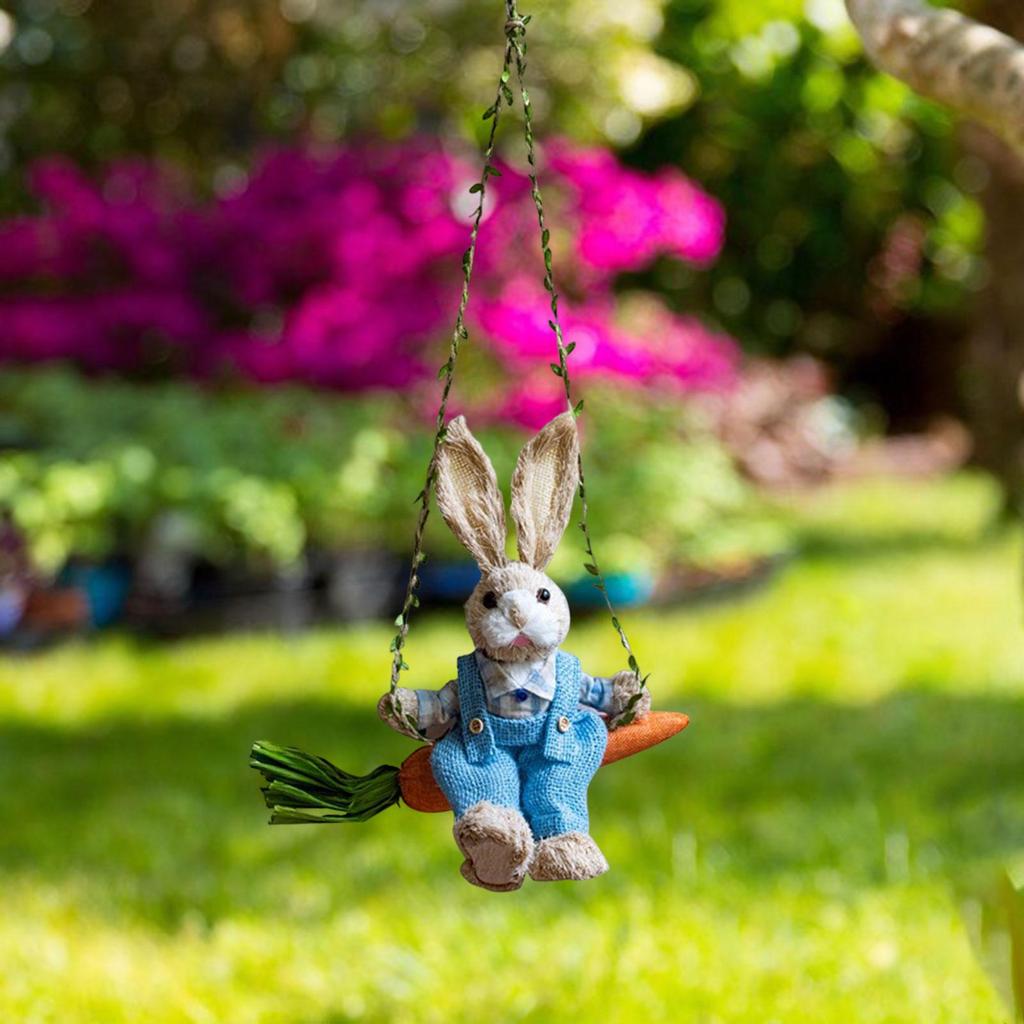 Easter Bunny Pendant Artwork Collectable Simulation Swing Rabbit Hanging